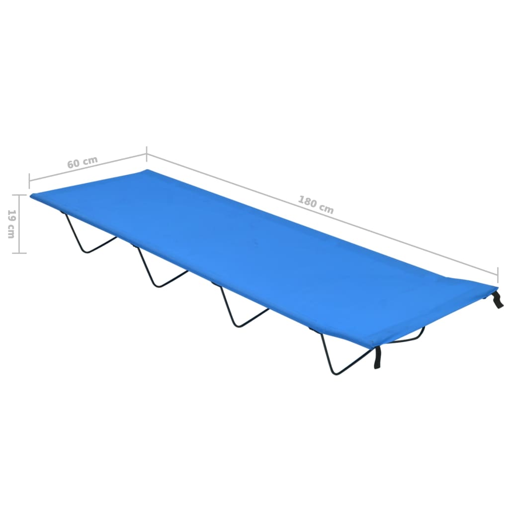 Kék oxford szövet és acél kempingágy 180 x 60 x 19 cm Kék oxford szövet és acél kempingágy 180 x 60 x 19 cm