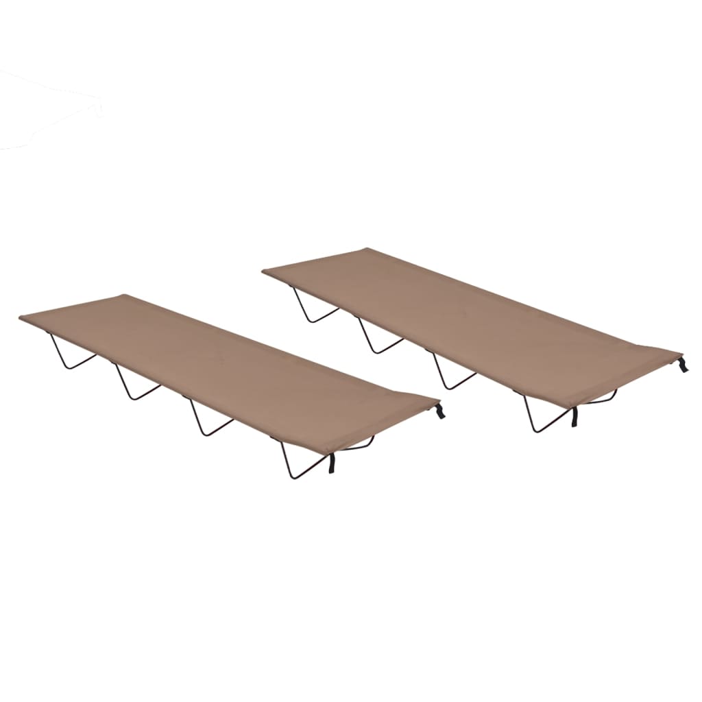 2 db tópszínű oxford szövet és acél kempingágy 180 x 60 x 19 cm 2 db tópszínű oxford szövet és acél kempingágy 180 x 60 x 19 cm