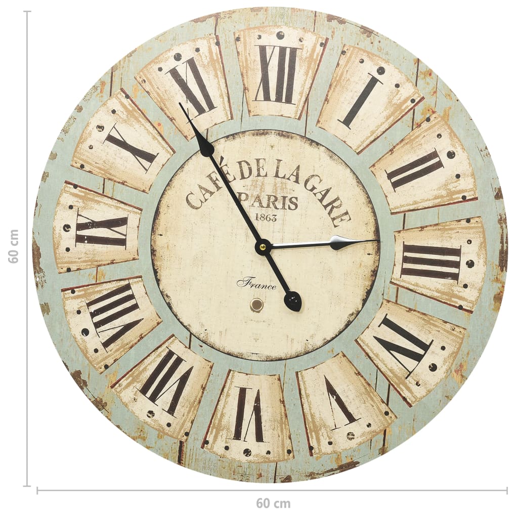 Többszínű mdf falióra 60 cm