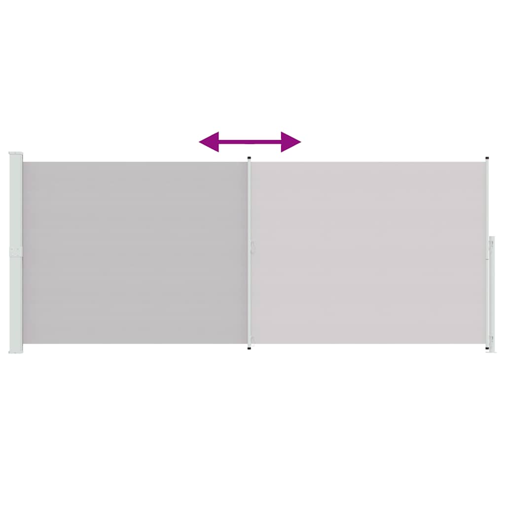 Szürke behúzható oldalsó terasznapellenző 200 x 500 cm