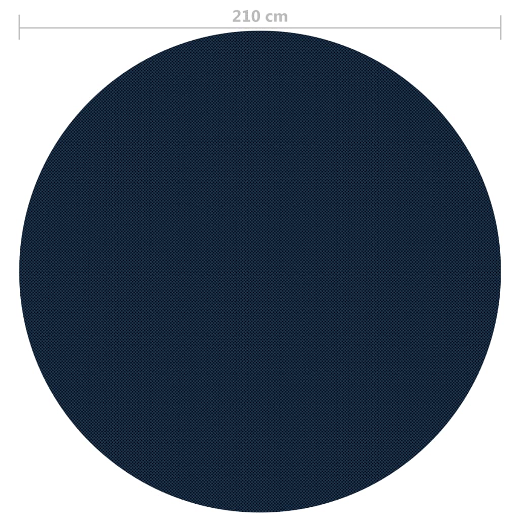 Fekete és kék napelemes lebegő pe medencefólia 210 cm