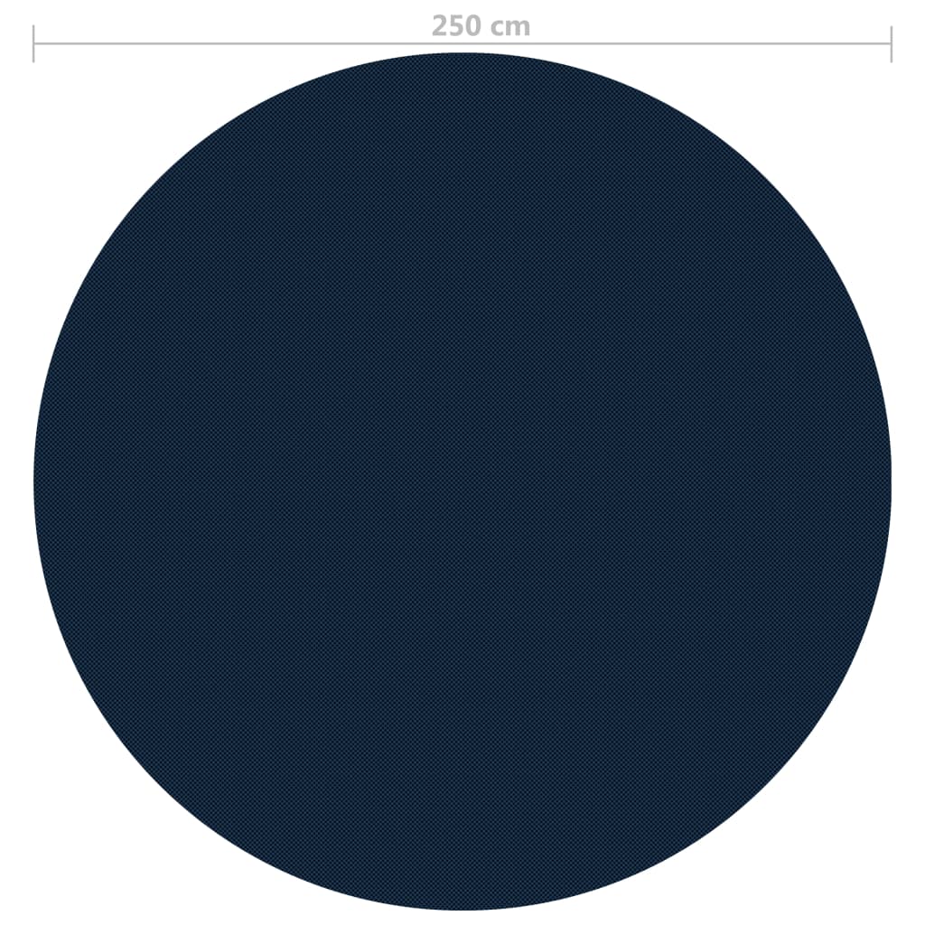 Fekete és kék napelemes lebegő pe medencefólia 250 cm