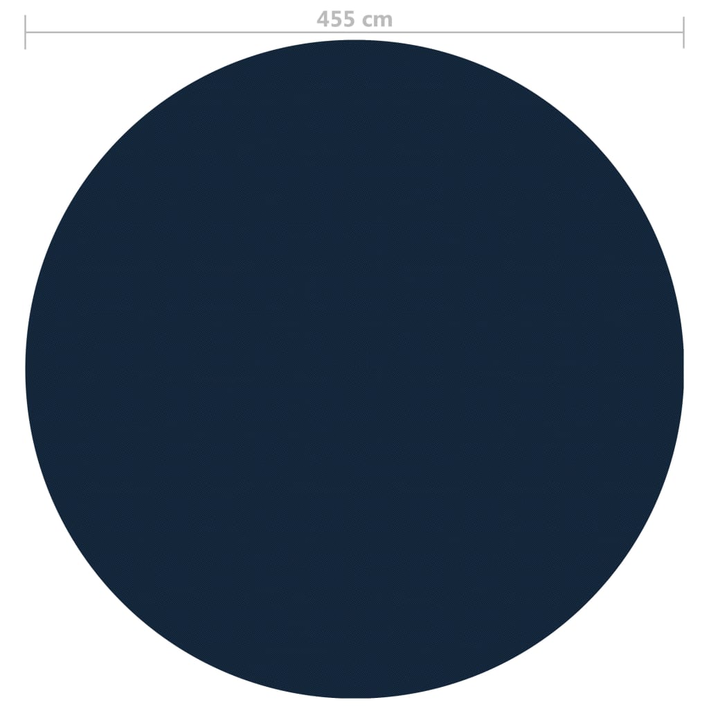 Fekete és kék napelemes lebegő pe medencefólia 455 cm