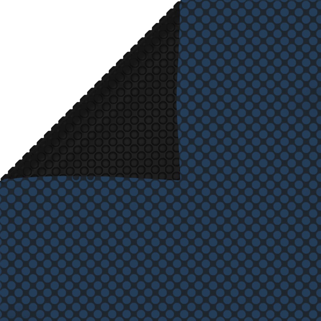 Fekete és kék napelemes lebegő pe medencefólia 549 x 274 cm