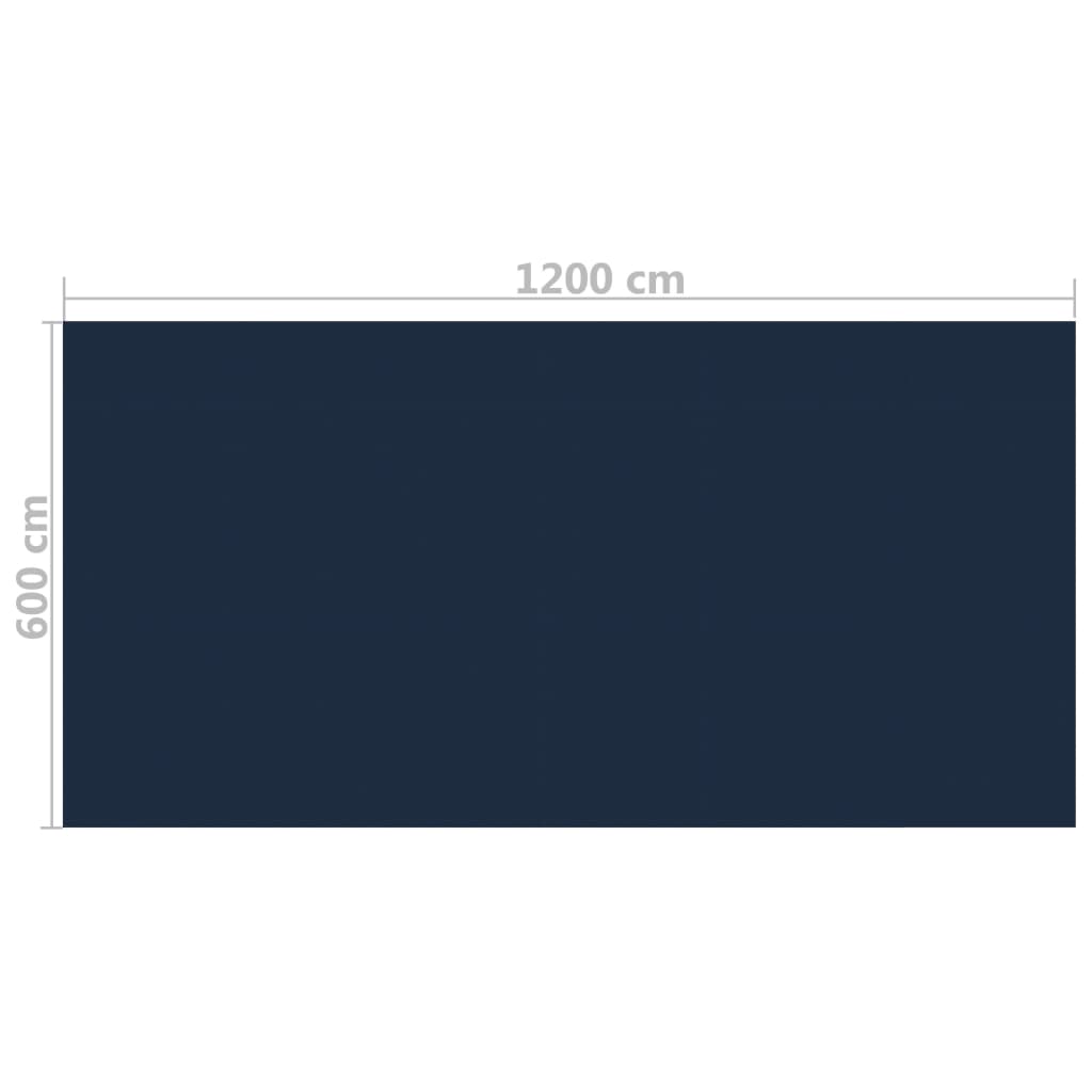 Fekete és kék napelemes lebegő pe medencefólia 1200 x 600 cm Fekete és kék napelemes lebegő pe medencefólia 1200 x 600 cm