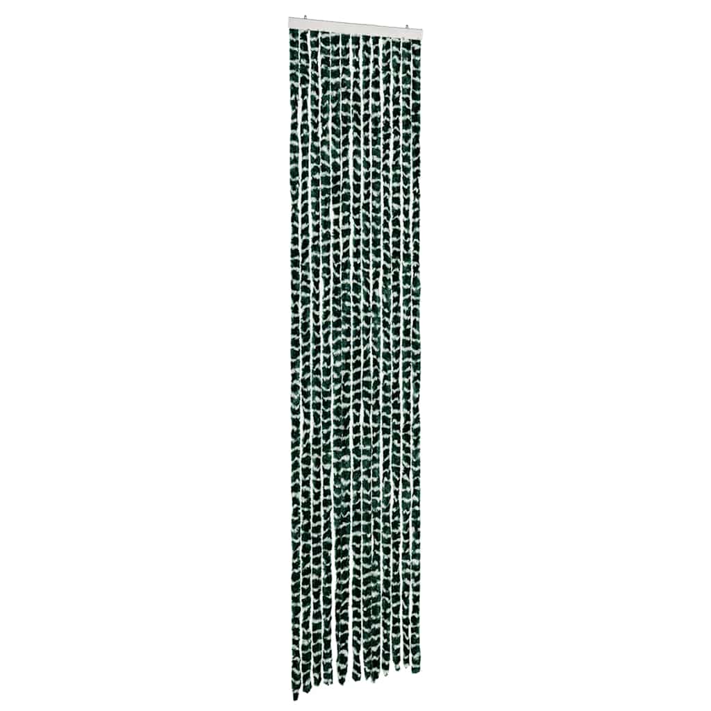 Zöld és fehér zsenília rovarfüggöny 56 x 185 cm