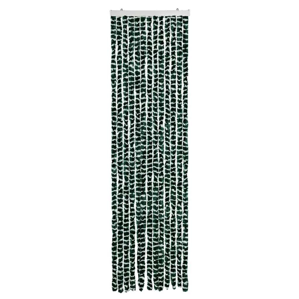 Zöld és fehér zsenília rovarfüggöny 56 x 185 cm