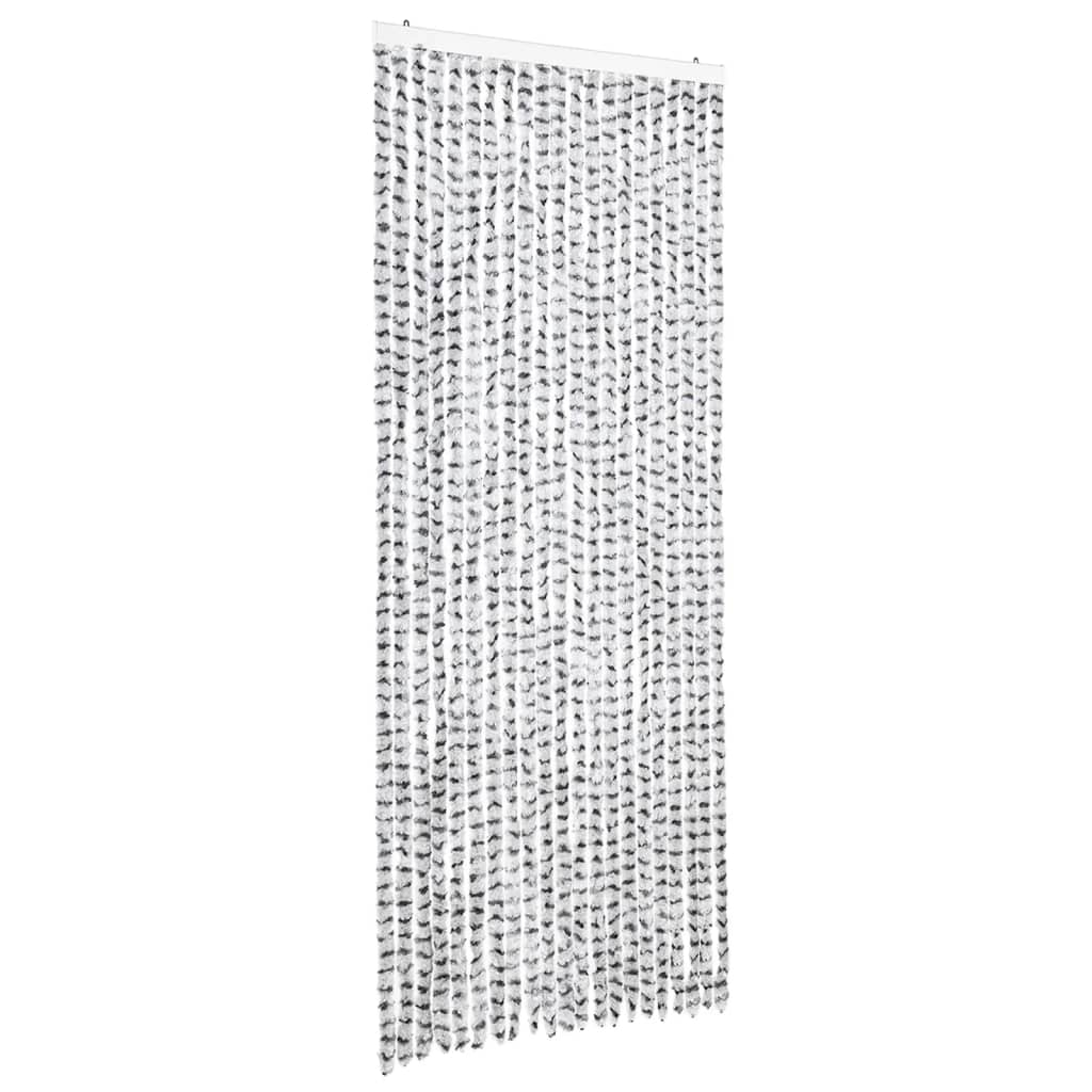 Világos- és sötétszürke zsenília rovarfüggöny 90 x 220 cm