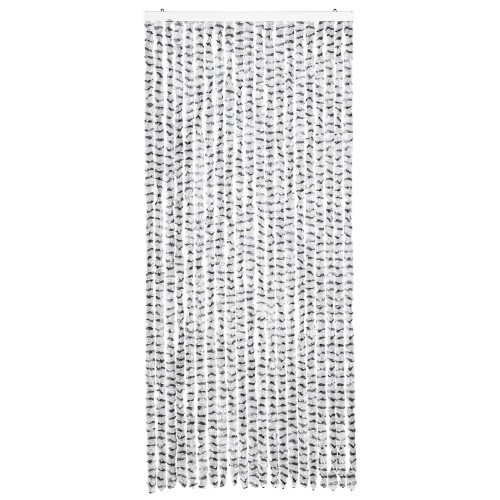 Világos- és sötétszürke zsenília rovarfüggöny 90 x 220 cm