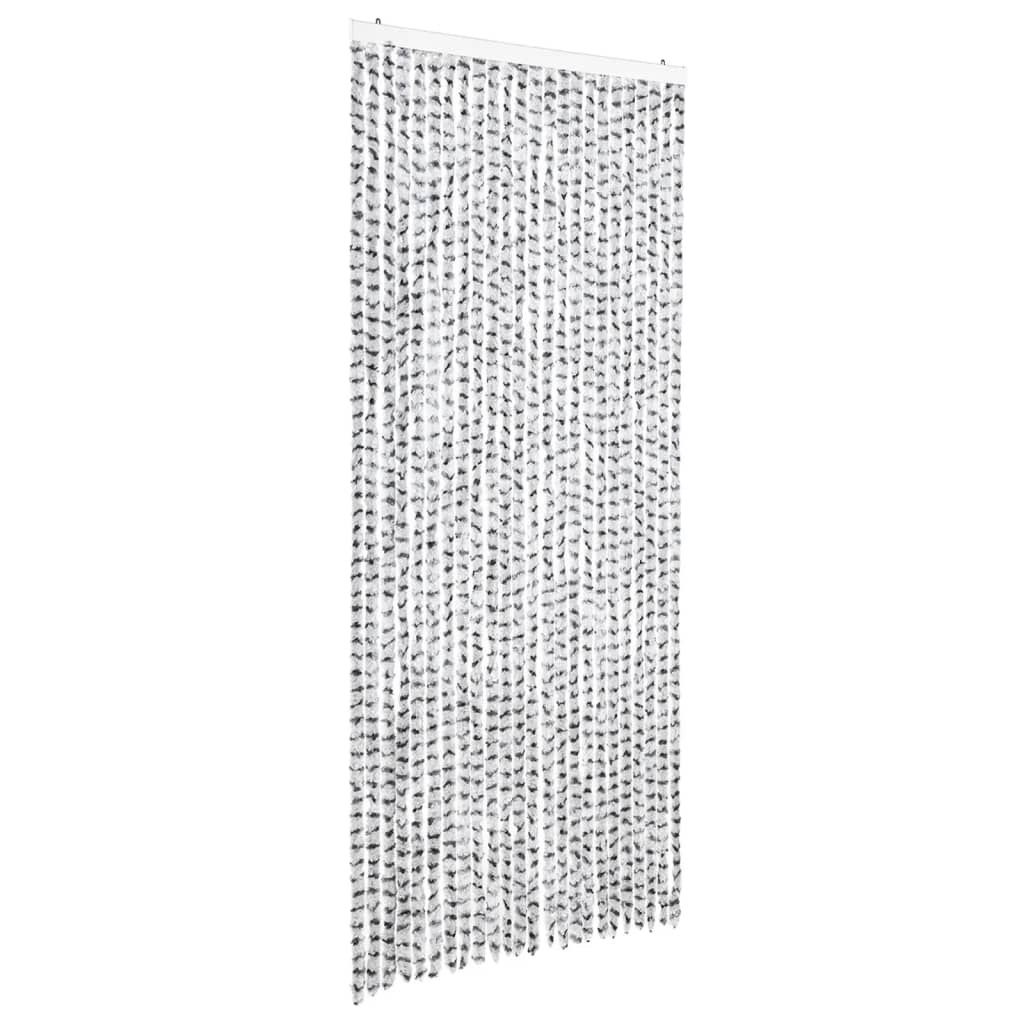 Világos- és sötétszürke zsenília rovarfüggöny 100 x 220 cm