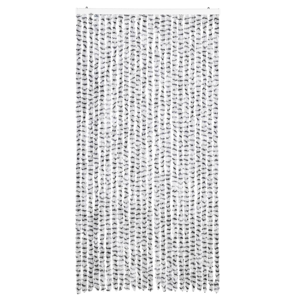 Világos- és sötétszürke zsenília rovarfüggöny 100 x 220 cm