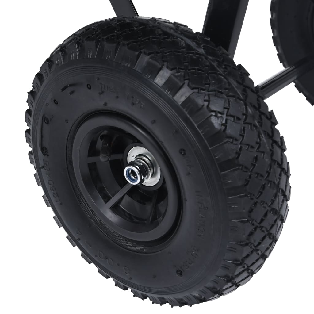 Fekete kerti kézikocsi 300 kg 75 liter