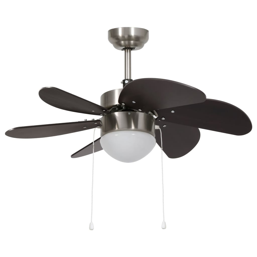 Sötétbarna mennyezeti ventilátor lámpával 76 cm Sötétbarna mennyezeti ventilátor lámpával 76 cm