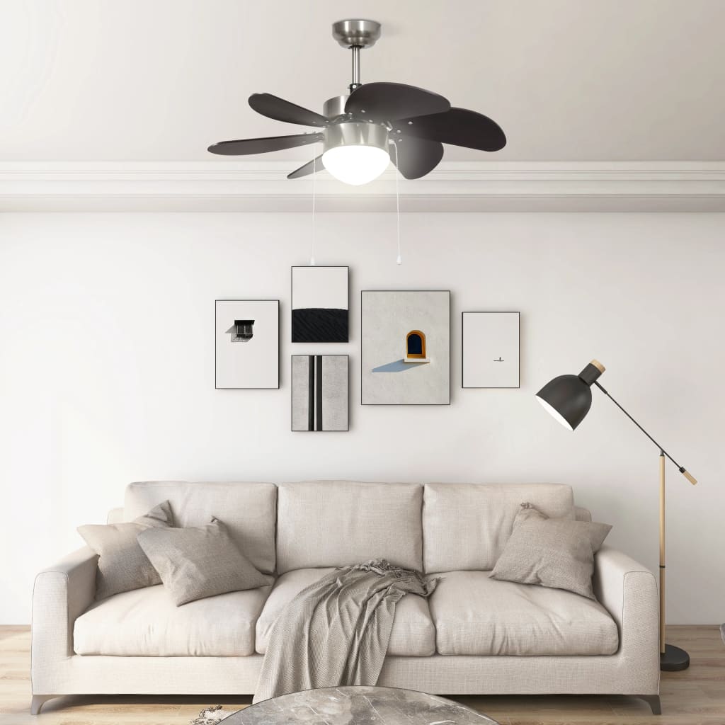 Sötétbarna mennyezeti ventilátor lámpával 76 cm Sötétbarna mennyezeti ventilátor lámpával 76 cm