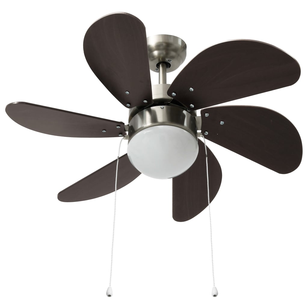 Sötétbarna mennyezeti ventilátor lámpával 76 cm Sötétbarna mennyezeti ventilátor lámpával 76 cm