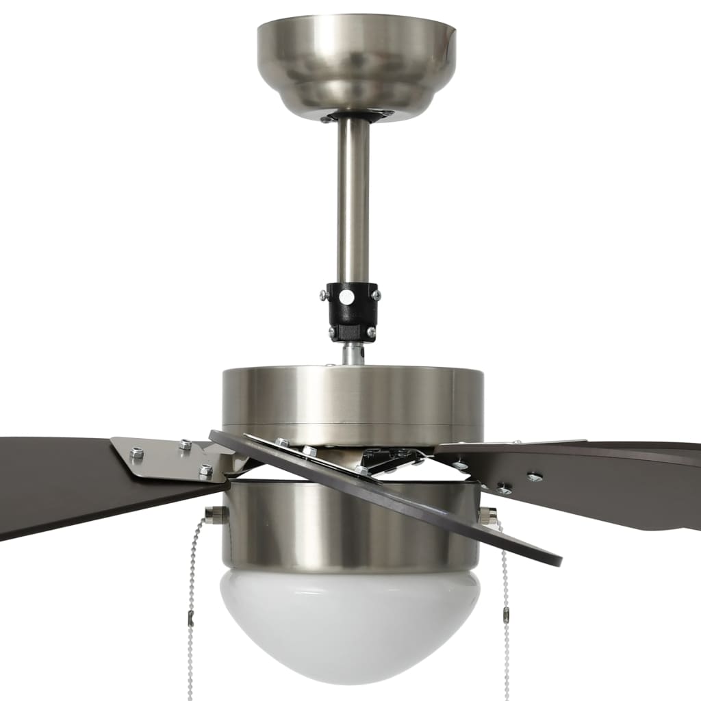 Sötétbarna mennyezeti ventilátor lámpával 76 cm Sötétbarna mennyezeti ventilátor lámpával 76 cm