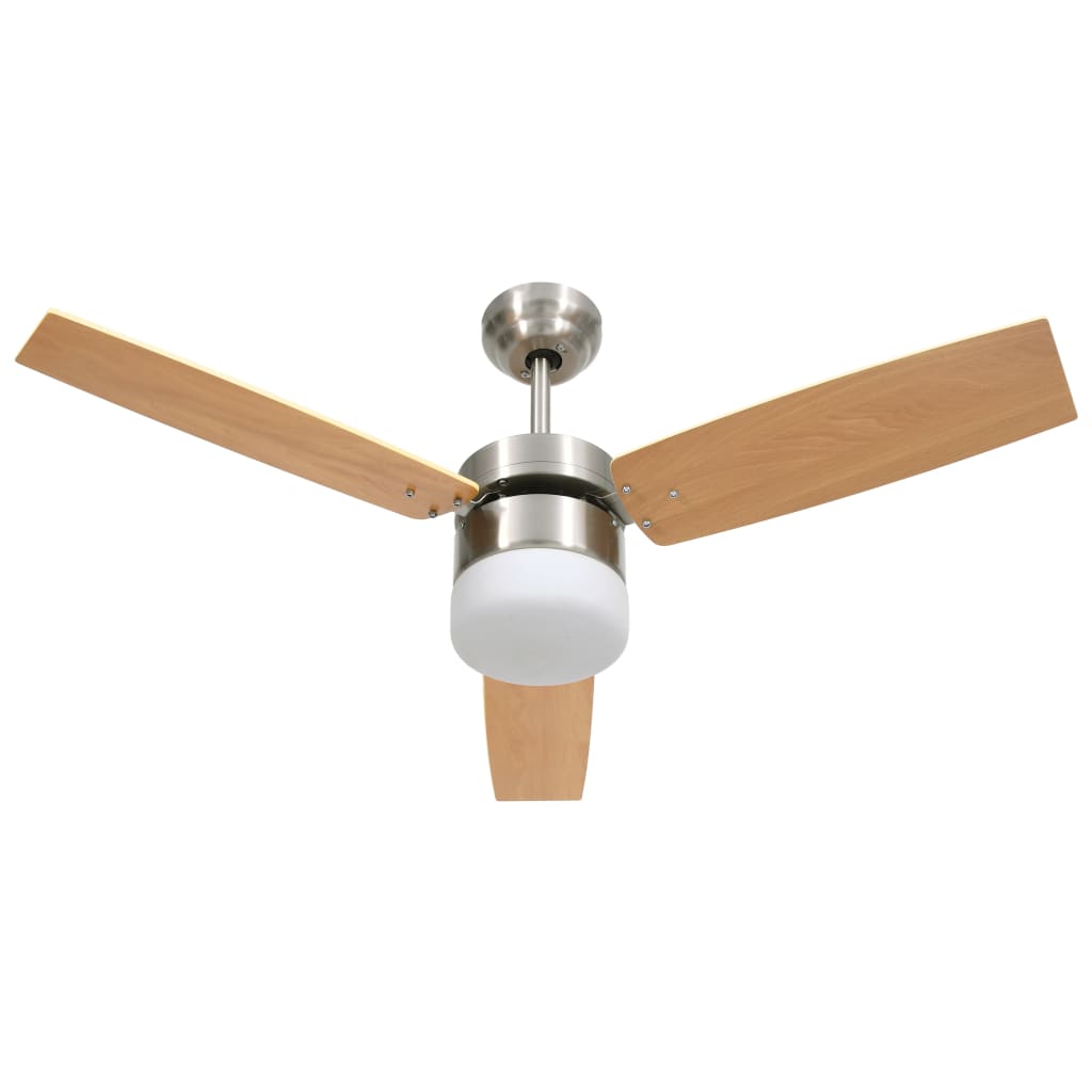 Világosbarna távirányítós mennyezeti ventilátor lámpával 108 cm Világosbarna távirányítós mennyezeti ventilátor lámpával 108 cm