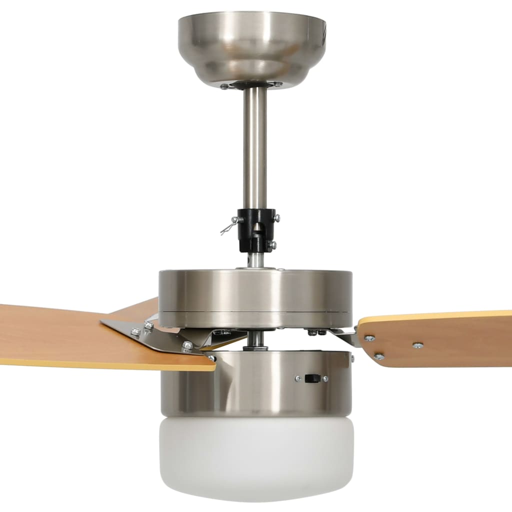 Világosbarna távirányítós mennyezeti ventilátor lámpával 108 cm Világosbarna távirányítós mennyezeti ventilátor lámpával 108 cm