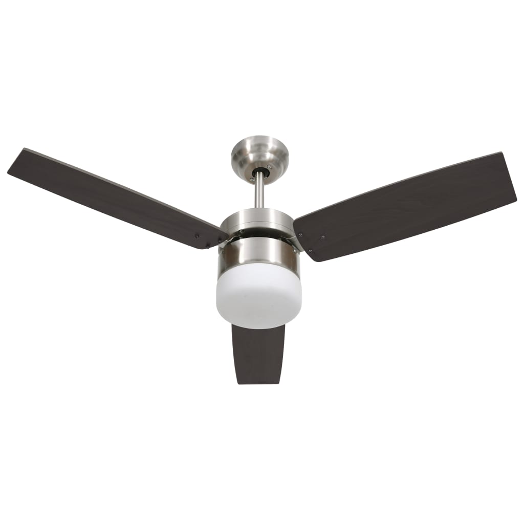 Sötétbarna távirányítós mennyezeti ventilátor lámpával 108 cm Sötétbarna távirányítós mennyezeti ventilátor lámpával 108 cm