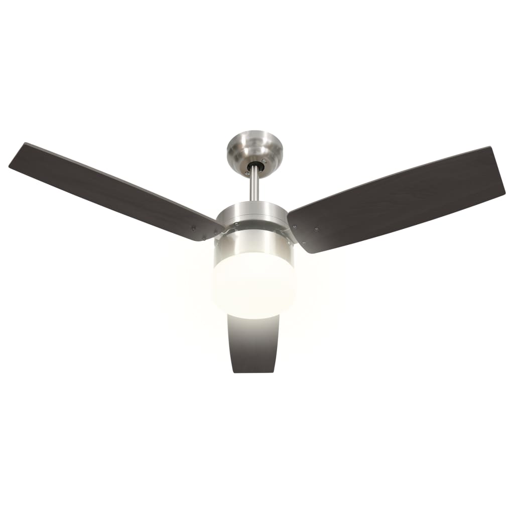 Sötétbarna távirányítós mennyezeti ventilátor lámpával 108 cm Sötétbarna távirányítós mennyezeti ventilátor lámpával 108 cm