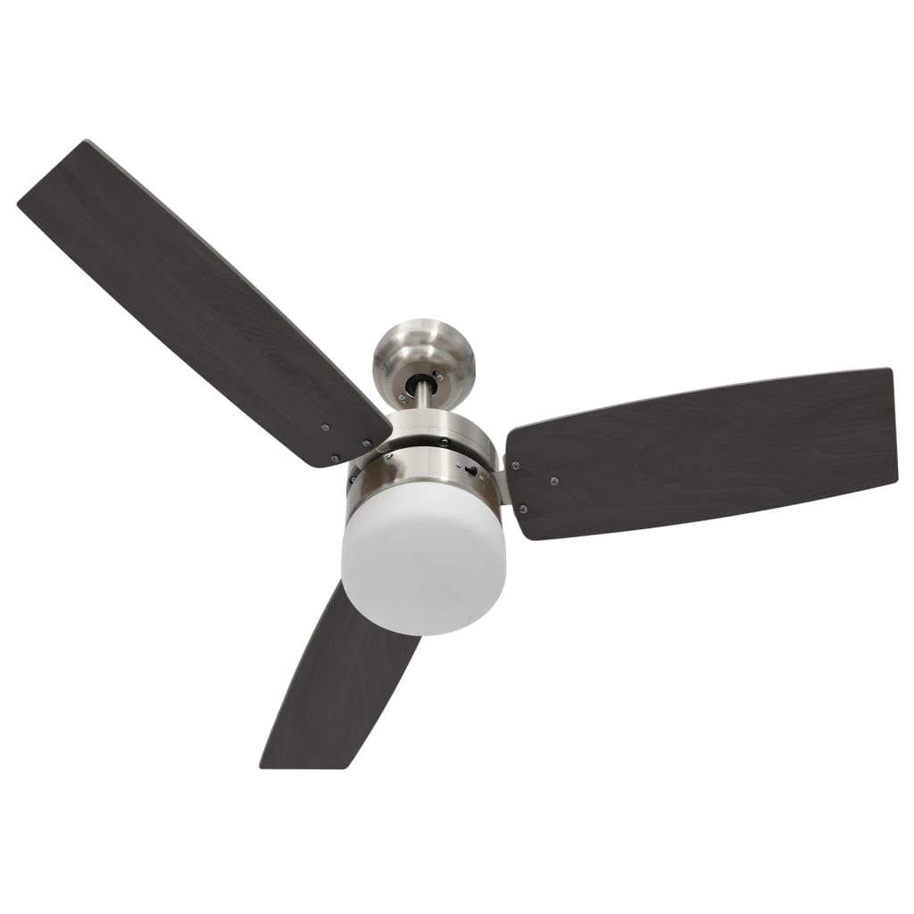 Sötétbarna távirányítós mennyezeti ventilátor lámpával 108 cm Sötétbarna távirányítós mennyezeti ventilátor lámpával 108 cm