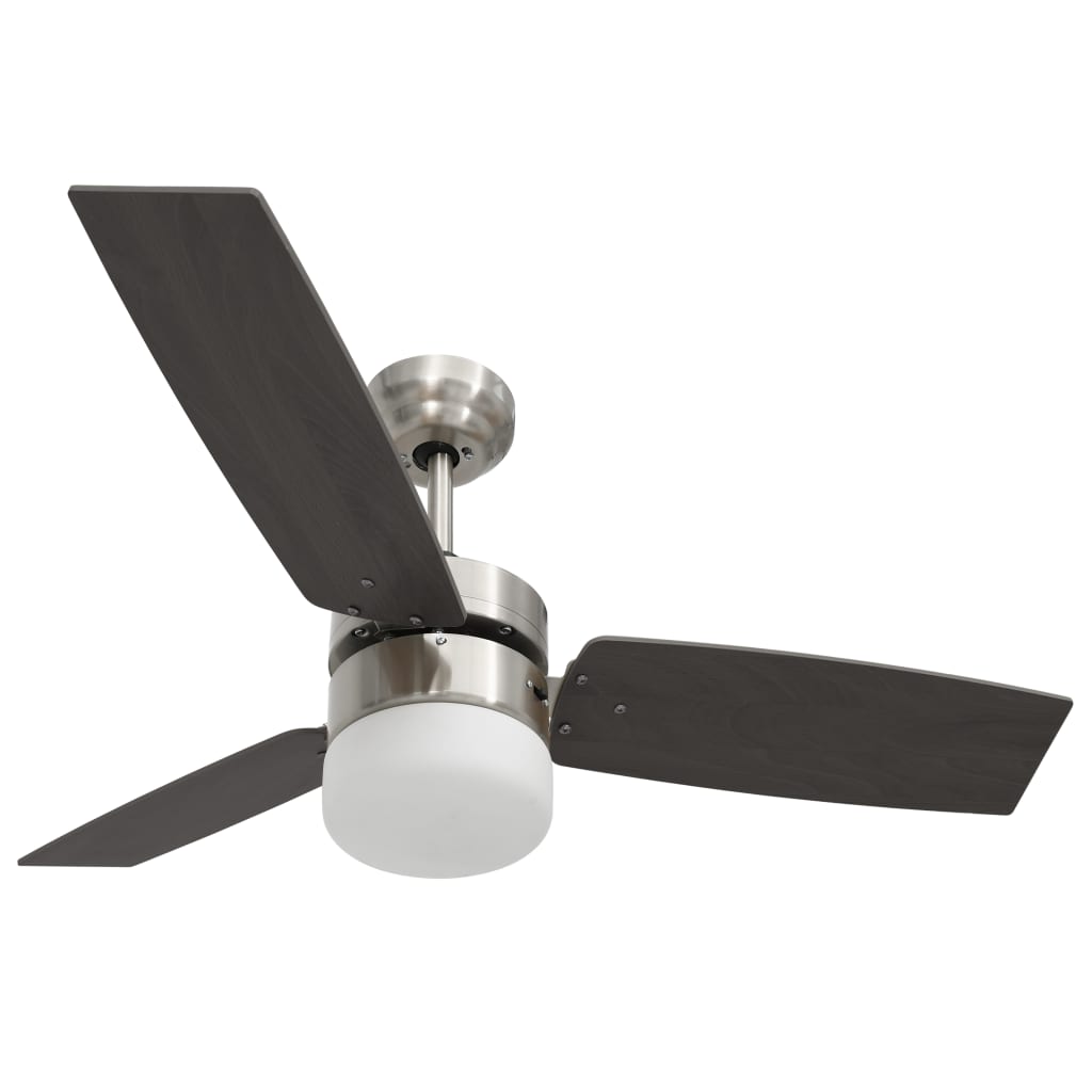 Sötétbarna távirányítós mennyezeti ventilátor lámpával 108 cm Sötétbarna távirányítós mennyezeti ventilátor lámpával 108 cm