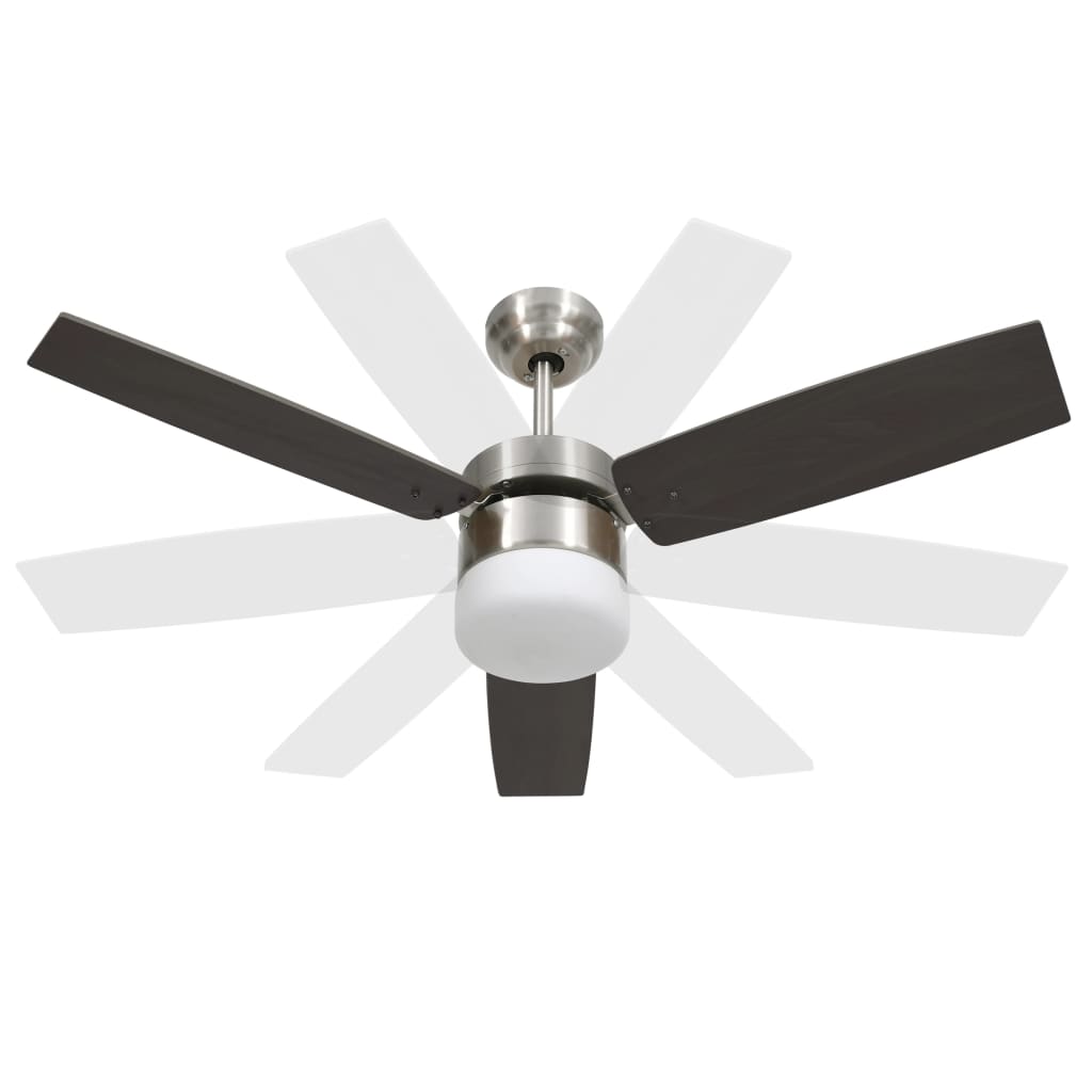Sötétbarna távirányítós mennyezeti ventilátor lámpával 108 cm Sötétbarna távirányítós mennyezeti ventilátor lámpával 108 cm