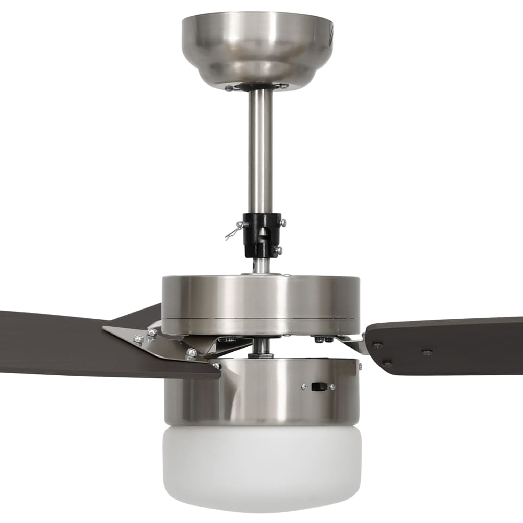 Sötétbarna távirányítós mennyezeti ventilátor lámpával 108 cm Sötétbarna távirányítós mennyezeti ventilátor lámpával 108 cm
