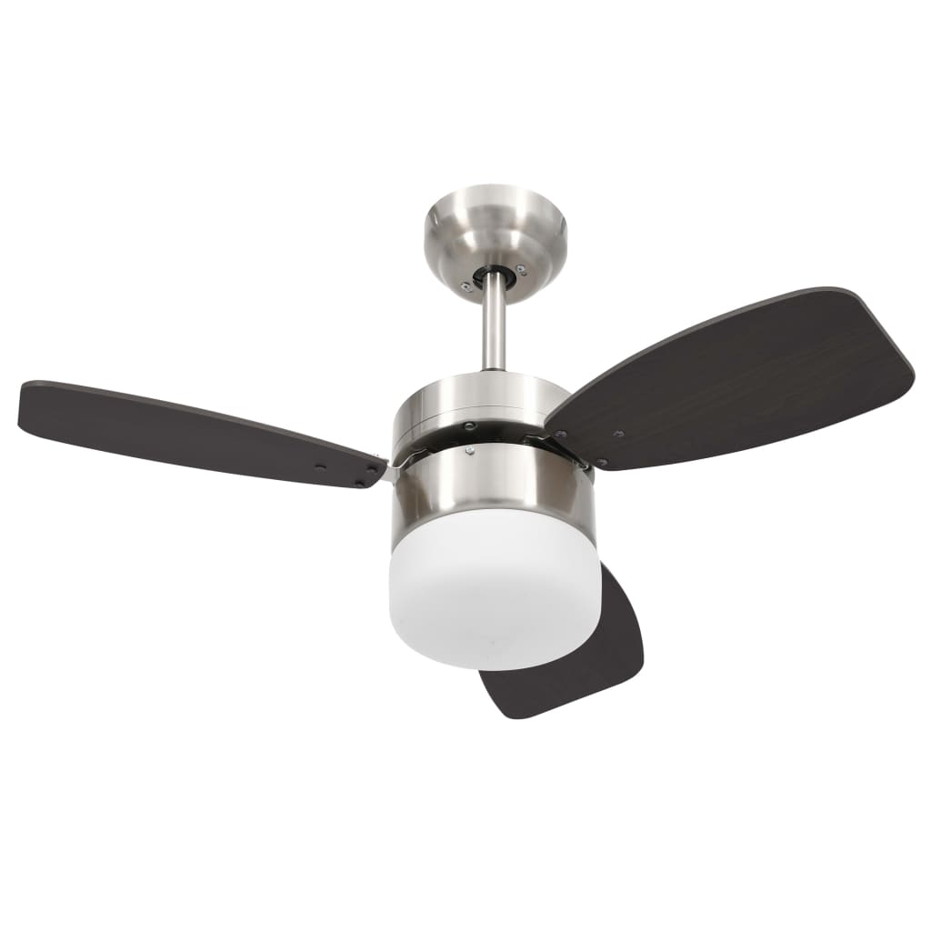 Sötétbarna távirányítós mennyezeti ventilátor lámpával 76 cm Sötétbarna távirányítós mennyezeti ventilátor lámpával 76 cm