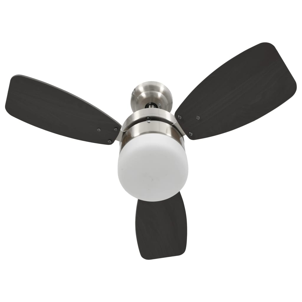 Sötétbarna távirányítós mennyezeti ventilátor lámpával 76 cm Sötétbarna távirányítós mennyezeti ventilátor lámpával 76 cm