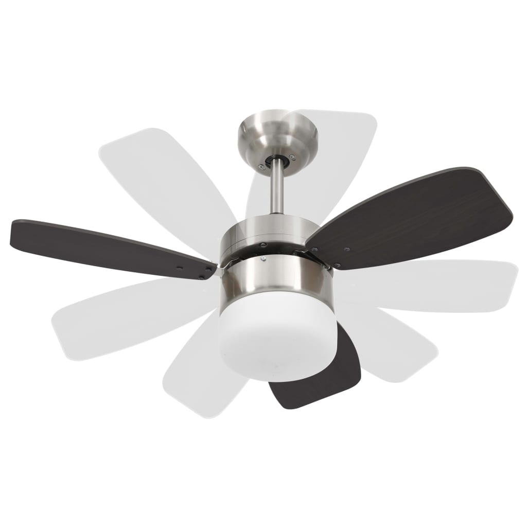 Sötétbarna távirányítós mennyezeti ventilátor lámpával 76 cm Sötétbarna távirányítós mennyezeti ventilátor lámpával 76 cm