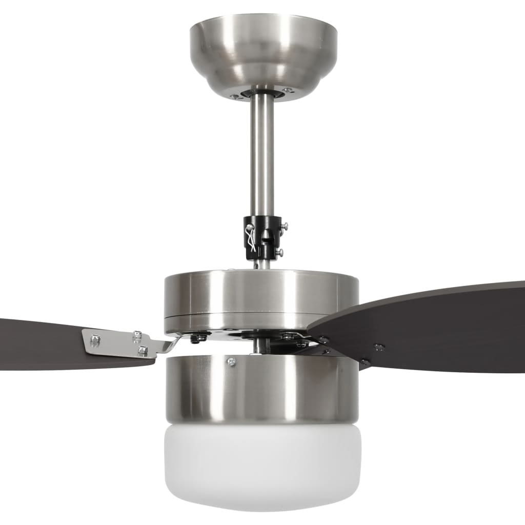 Sötétbarna távirányítós mennyezeti ventilátor lámpával 76 cm Sötétbarna távirányítós mennyezeti ventilátor lámpával 76 cm