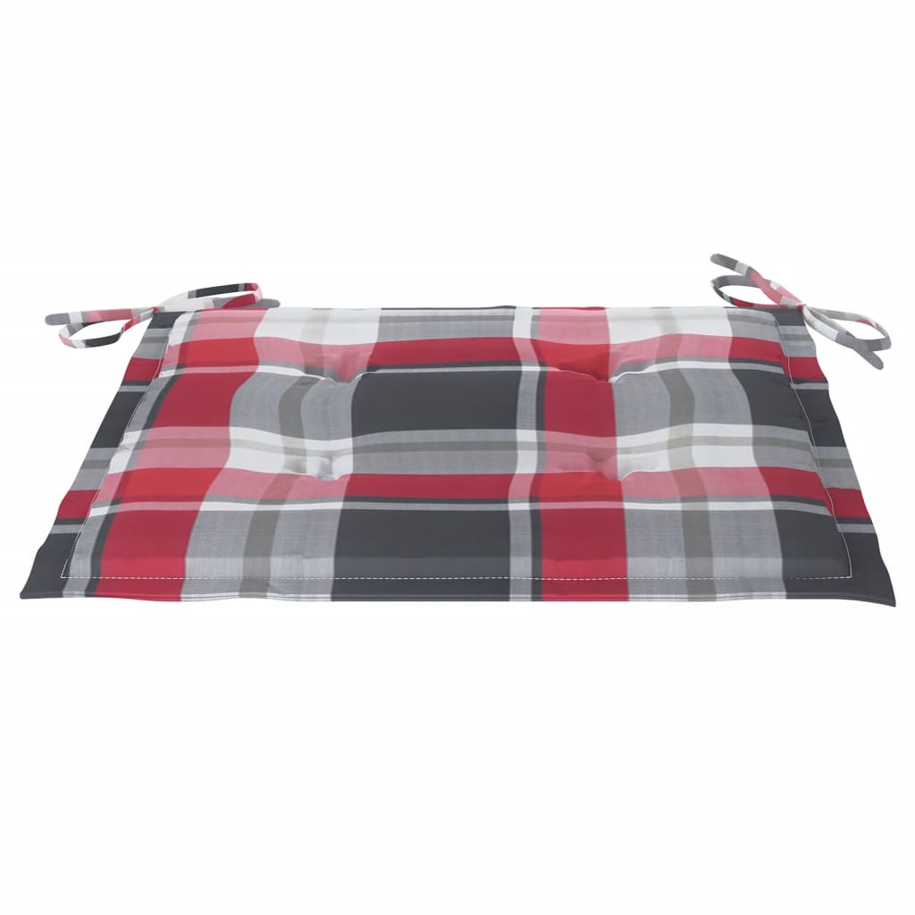 4 db piros kockás kertiszék-párna 50 x 50 x 4 cm