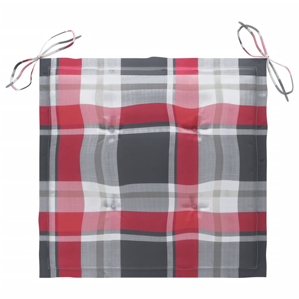 4 db piros kockás kertiszék-párna 50 x 50 x 4 cm