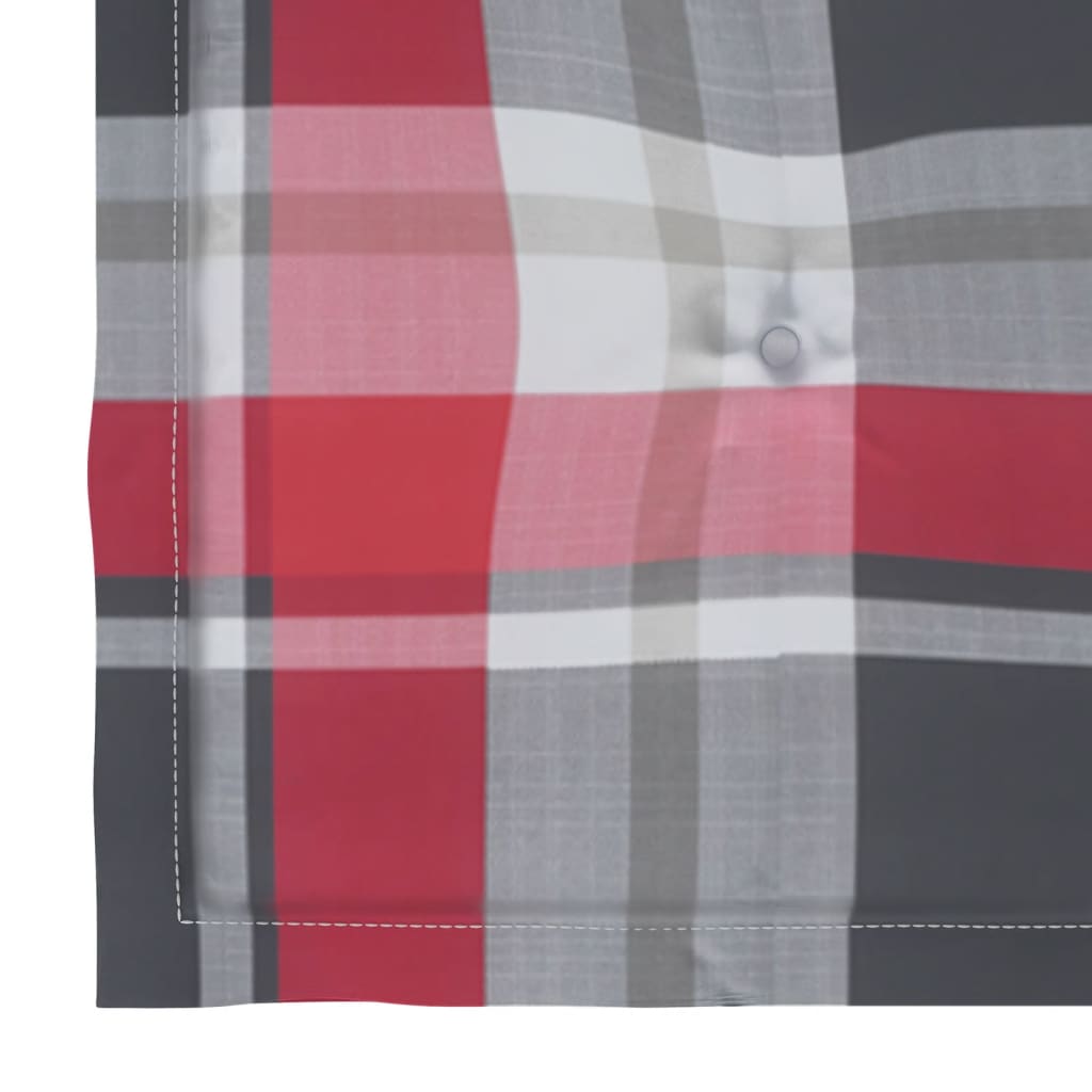 4 db piros kockás kertiszék-párna 50 x 50 x 4 cm