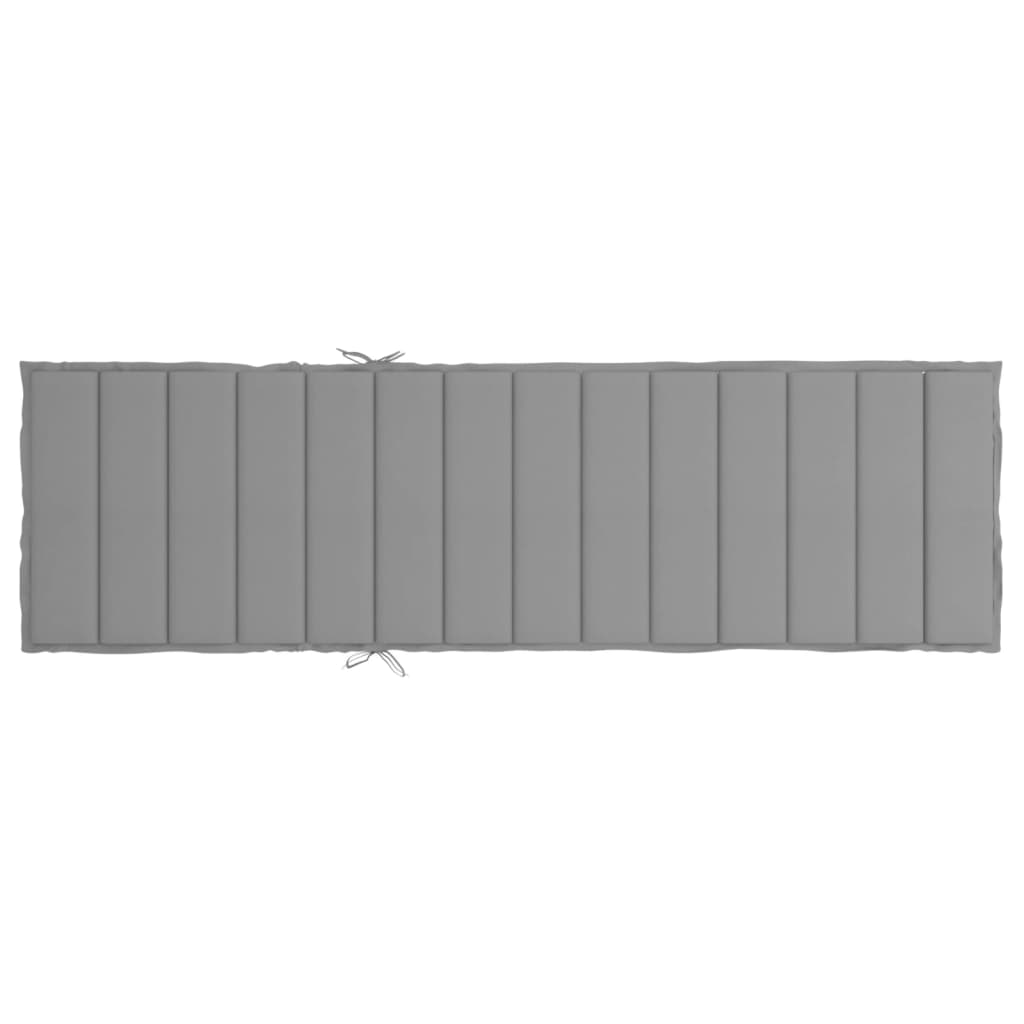 Szürke oxford szövet napozóágy párna 200 x 60 x 3 cm