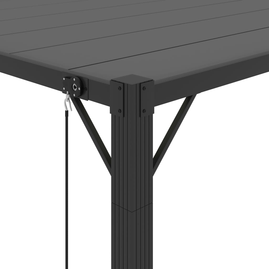 Szürke szövet és alumínium pavilon lamellás tetővel 3 x 3 m