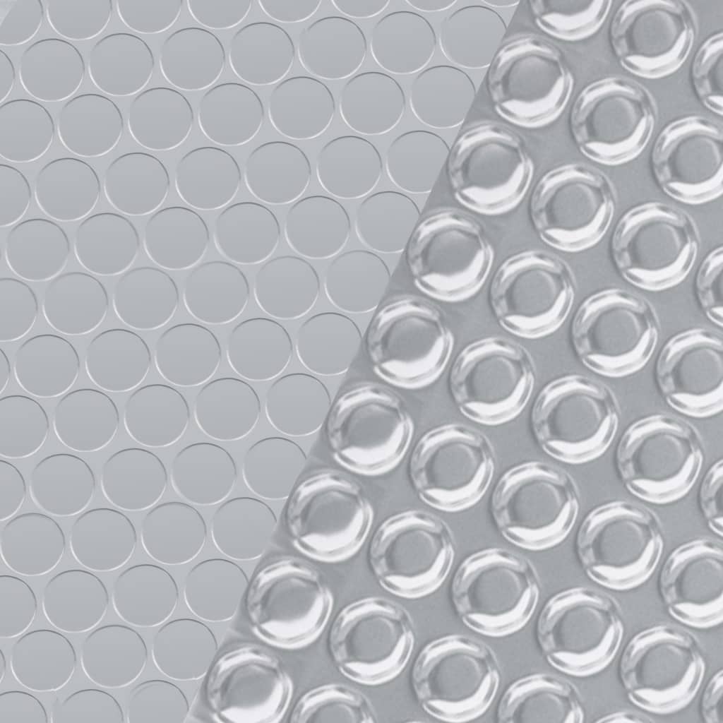 Ezüstszínű négyszögletes pe medencetakaró 600 x 400 cm