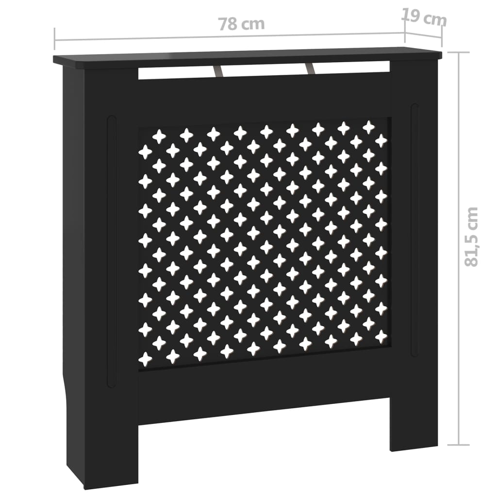 Fekete mdf radiátorburkolat 78 cm