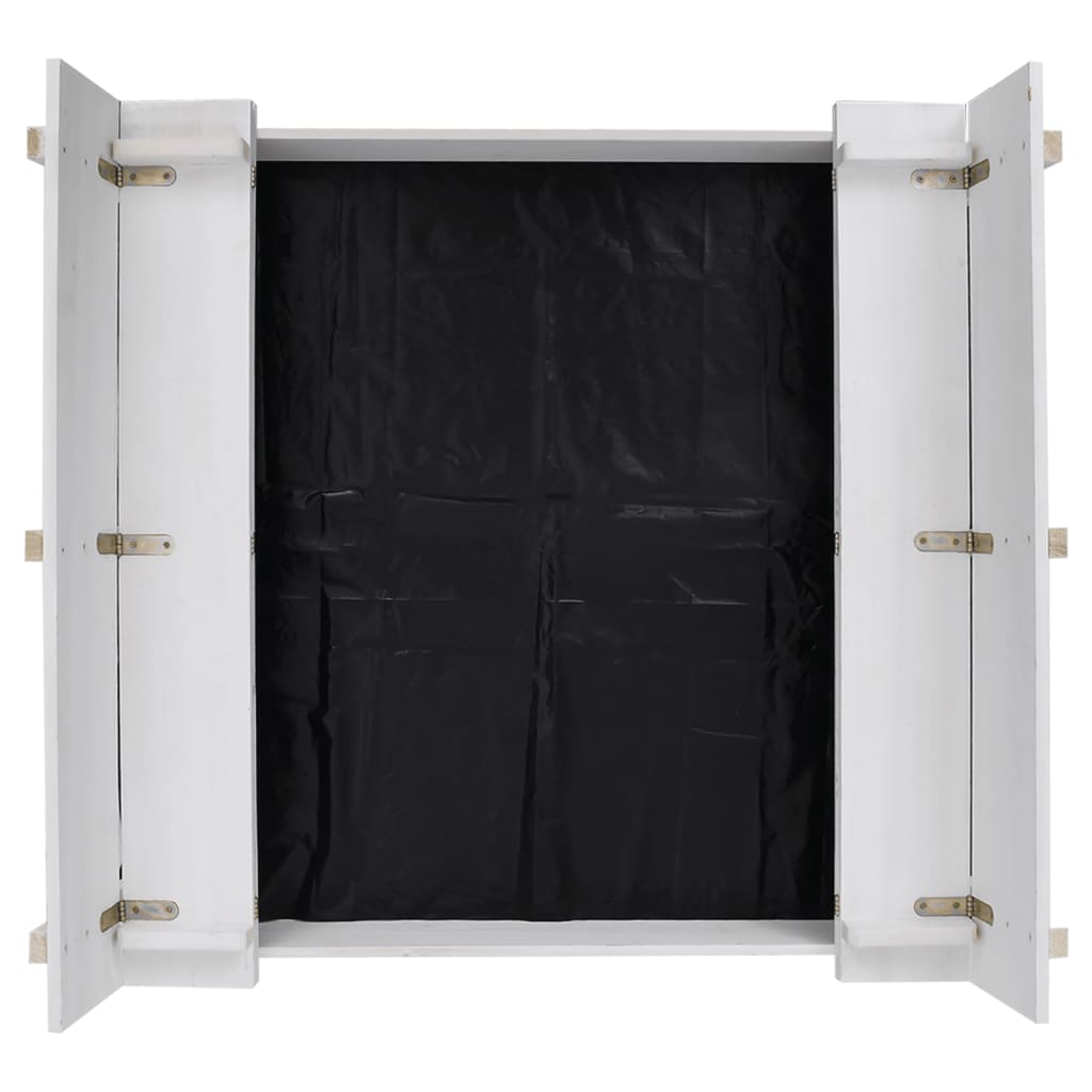 Fehér fenyőfa homokozó 95 x 90 x 15 cm