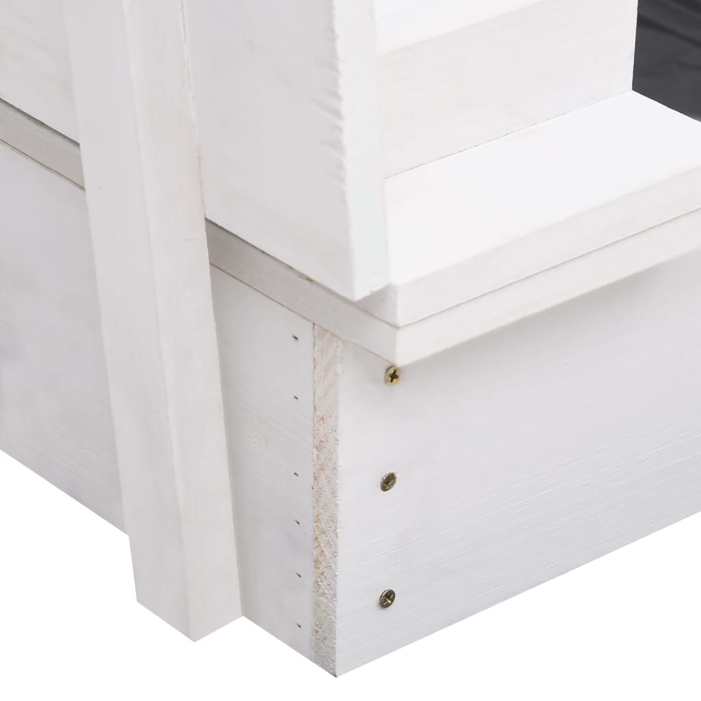 Fehér fenyőfa homokozó 95 x 90 x 15 cm