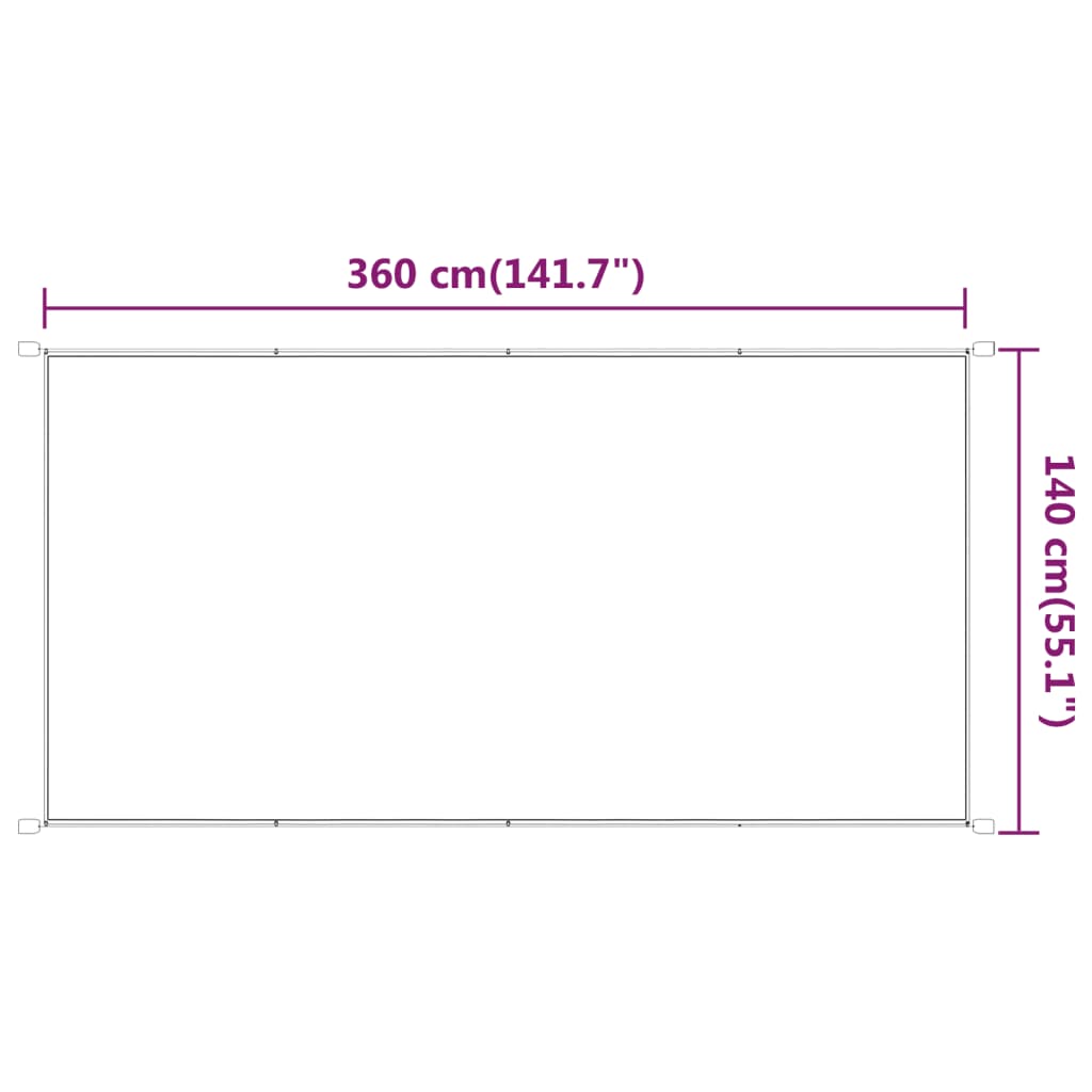 Világoszöld oxford-szövet függőleges napellenző 140x360 cm