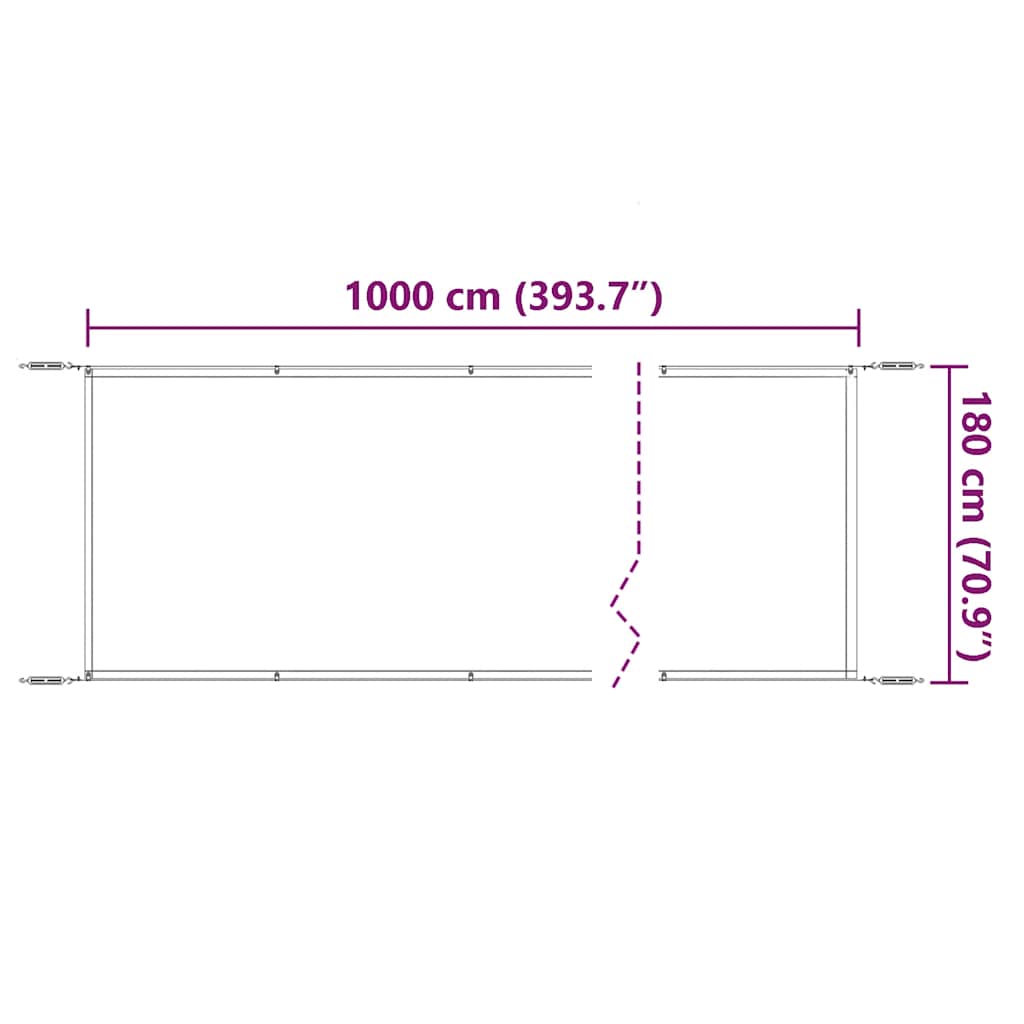 Világoszöld oxford-szövet függőleges napellenző 180 x 1000 cm