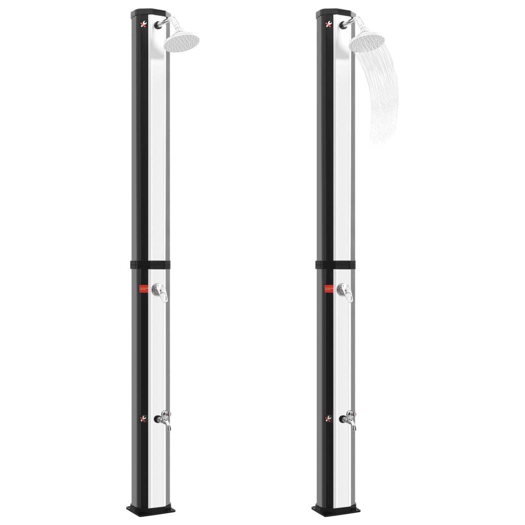 Kültéri szolárzuhany zuhanyfejjel és csappal 35 l