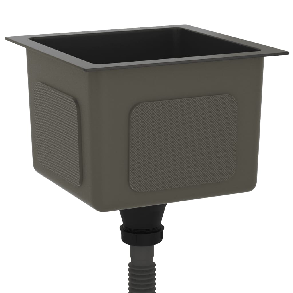 Fekete kézzel készült rozsdamentes acél mosogató