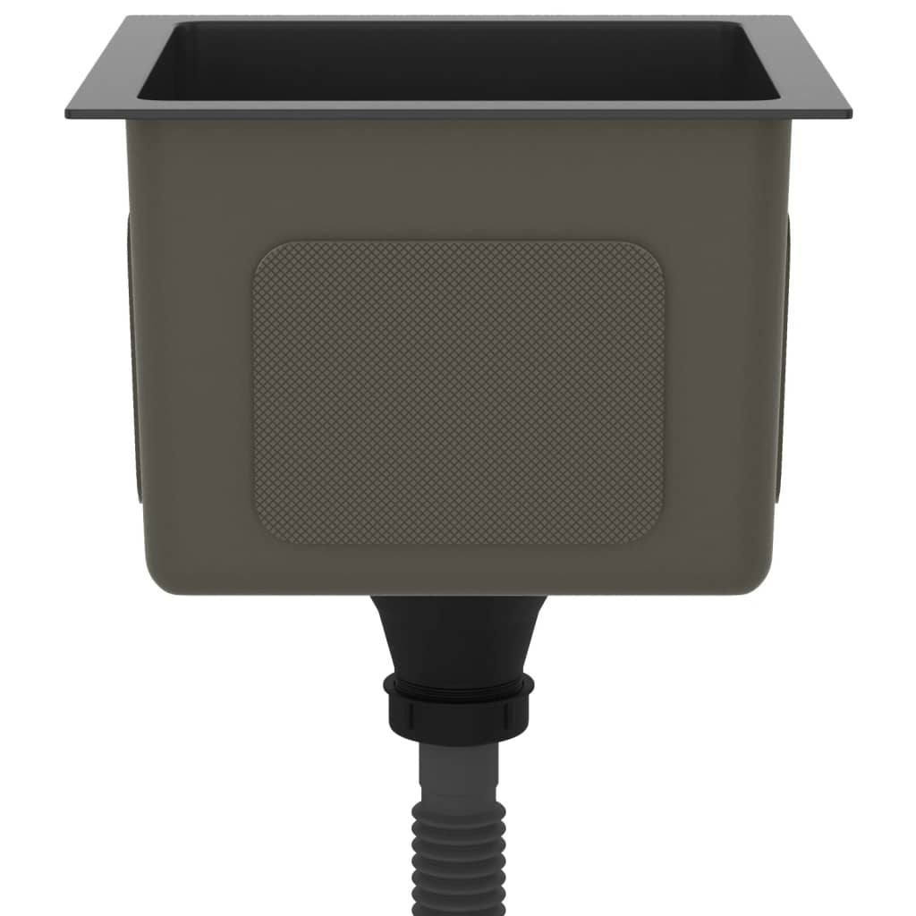 Fekete kézzel készült rozsdamentes acél mosogató