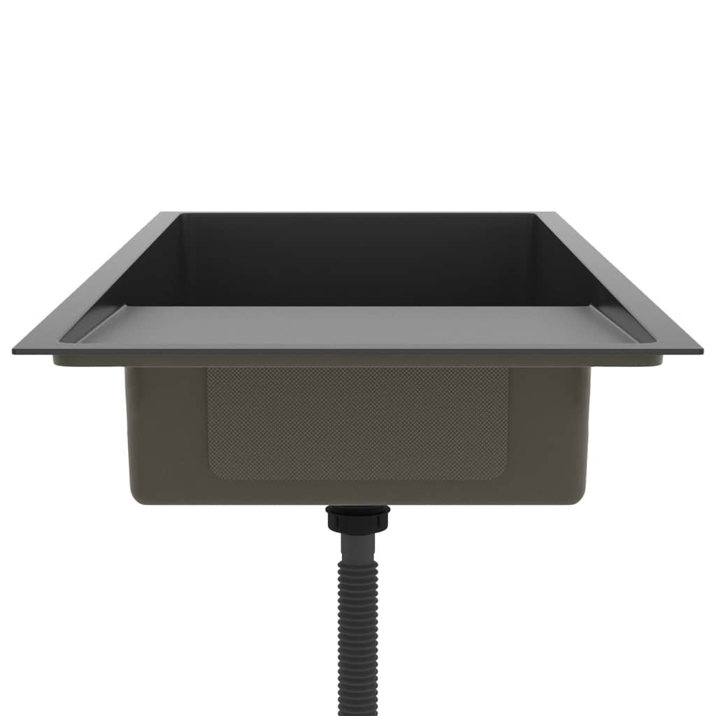 Fekete kézzel készült rozsdamentes acél mosogató