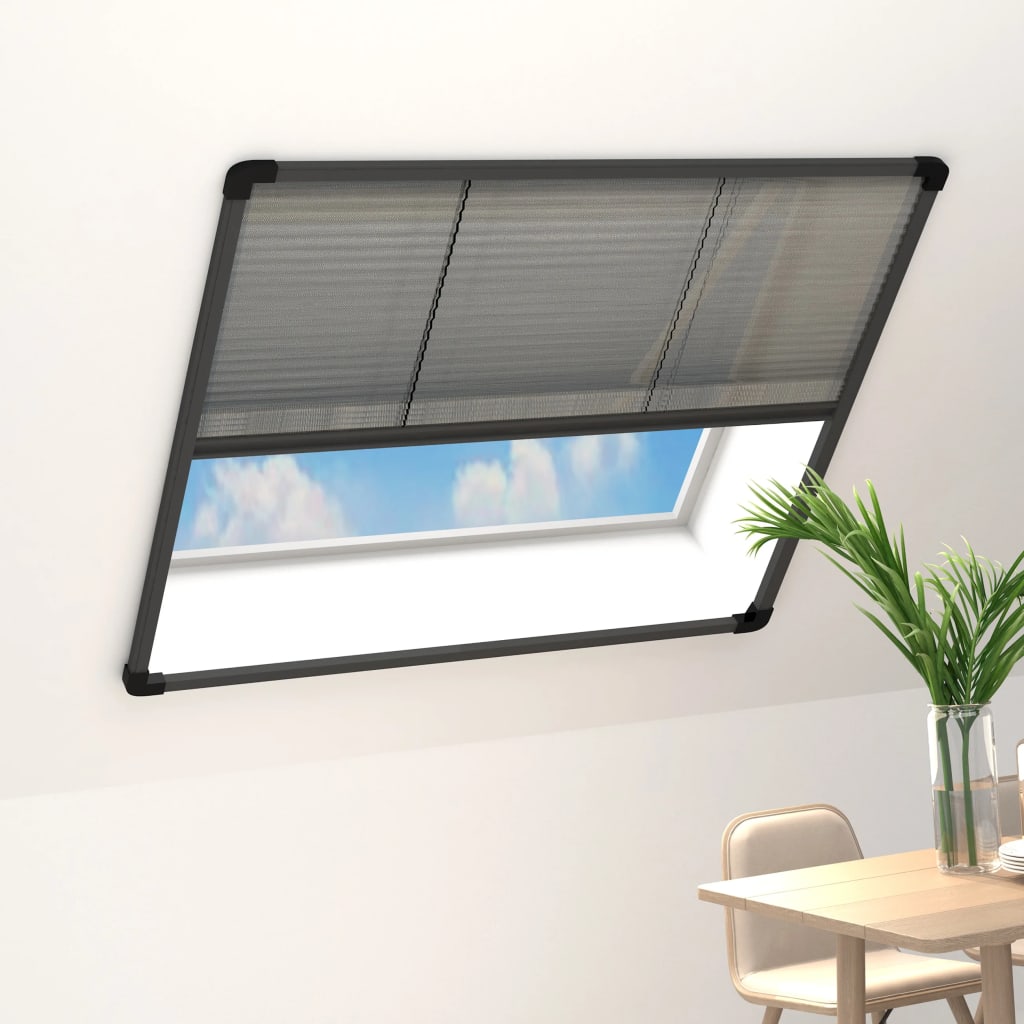 Antracitszürke alumínium pliszé ablakszúnyogháló 120 x 120 cm