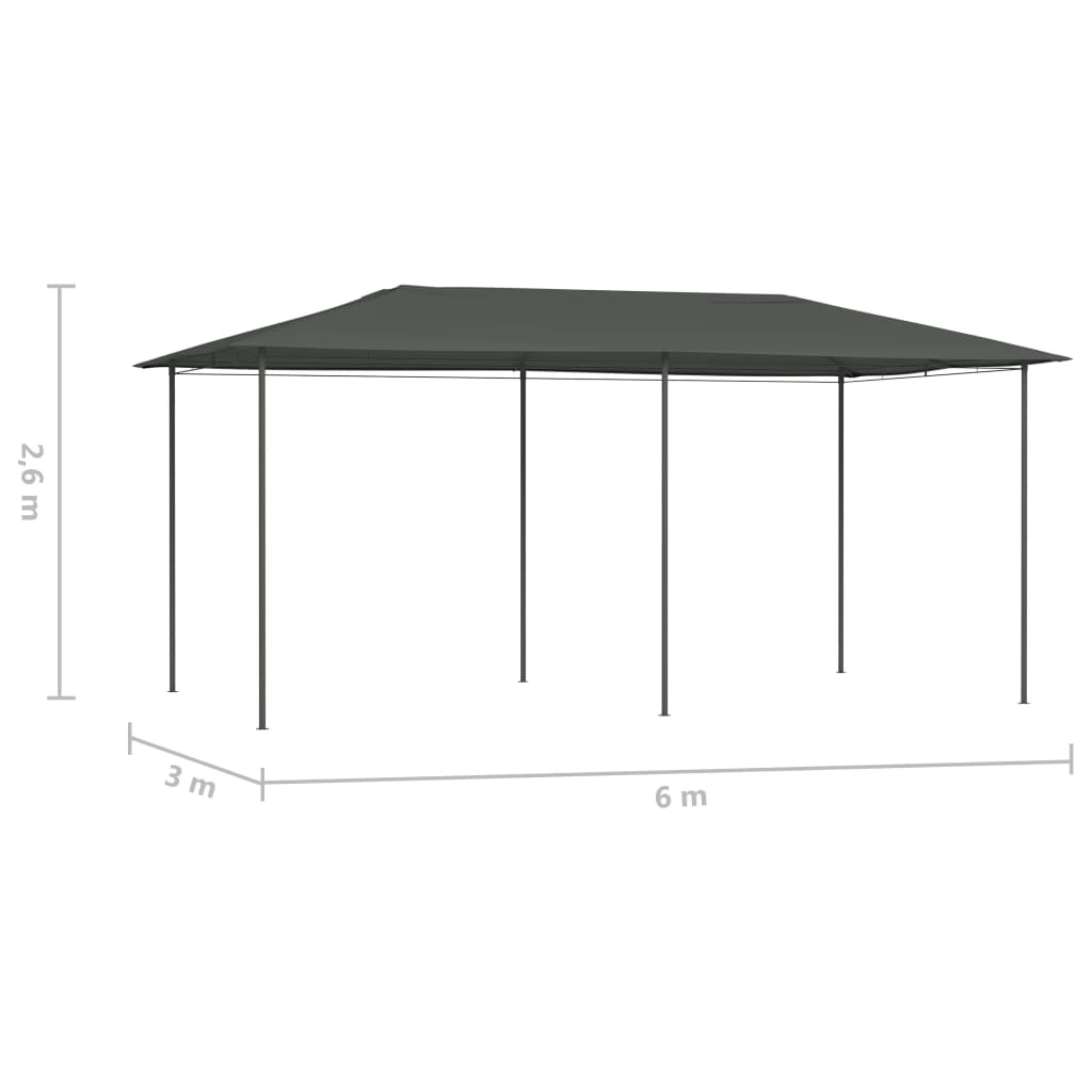 Antracitszürke pavilon 2,98 x 5,3 x 2,59 m 160 g/m²