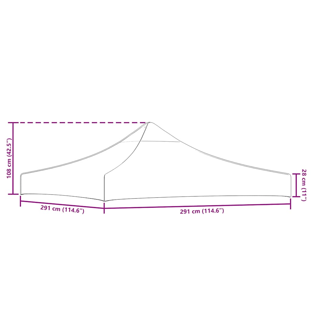 Terrakotta tető partisátorhoz 3 x 3 m 270 g/m²